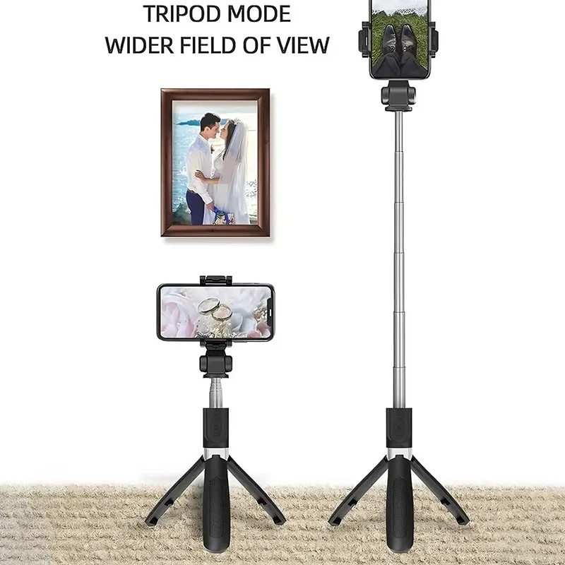 Portable Bluetooth Selfie Stick Extendable Phone Tripod Holder Wireless Remote Shutter Retractable Mobile Stand_voghion.com