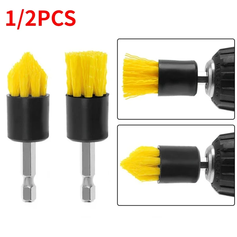 2Pcs Mini Electric Drill Brush Kit Scrubber Cleaning Brush For Carpet Glass Car Kitchen Bathroom toilet Cleaning Tools Household