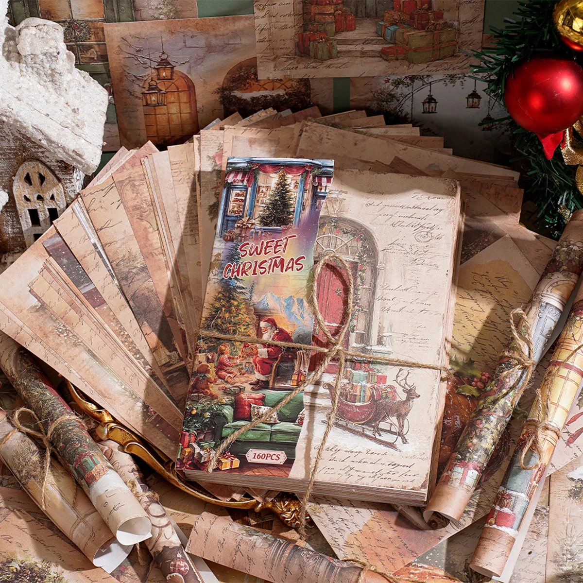 

160 листов на книгу бумаги с рисунком серии Sweet Christmas, различные дизайны, записываемые, материалы для украшения альбомов.