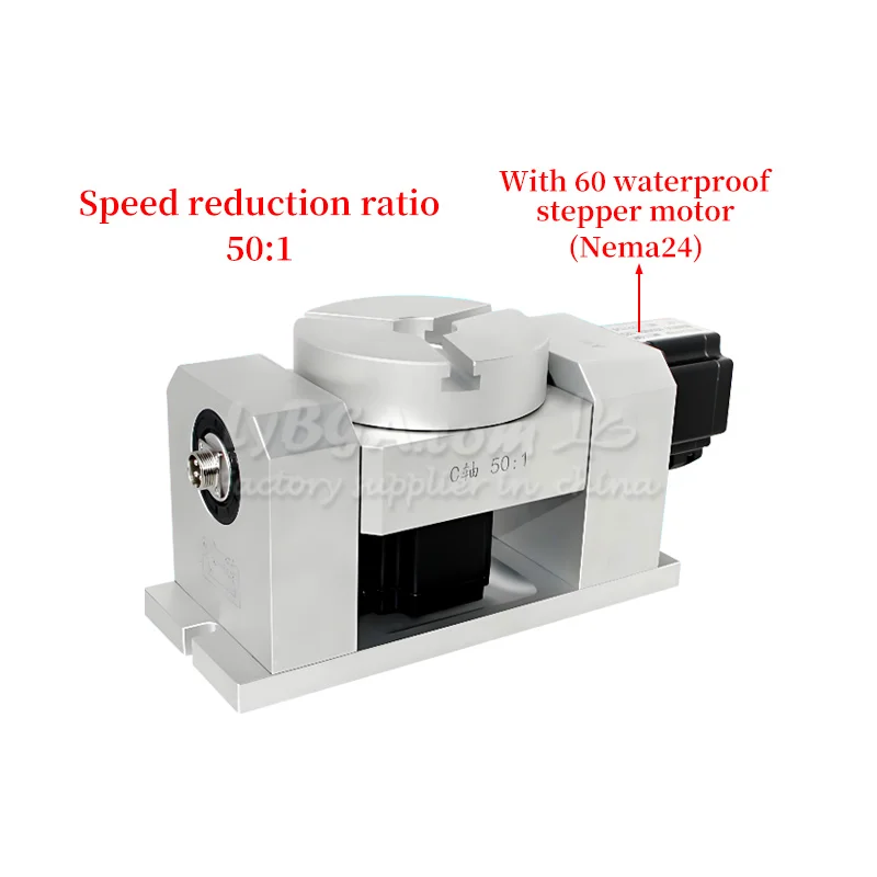 Fresadora de eixo rotativo CNC personalizada caixa de controle harmônico 17-50 Φ110mm Relação de desaceleração 50:1 mesa de trabalho rotativa