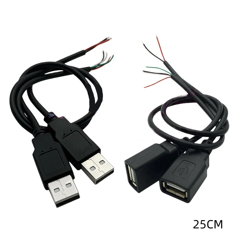 1pcs USB 2.0 single-head data cable with A male female connectors 4pin fan LED charging cable mouse 2-4pin power charging cable