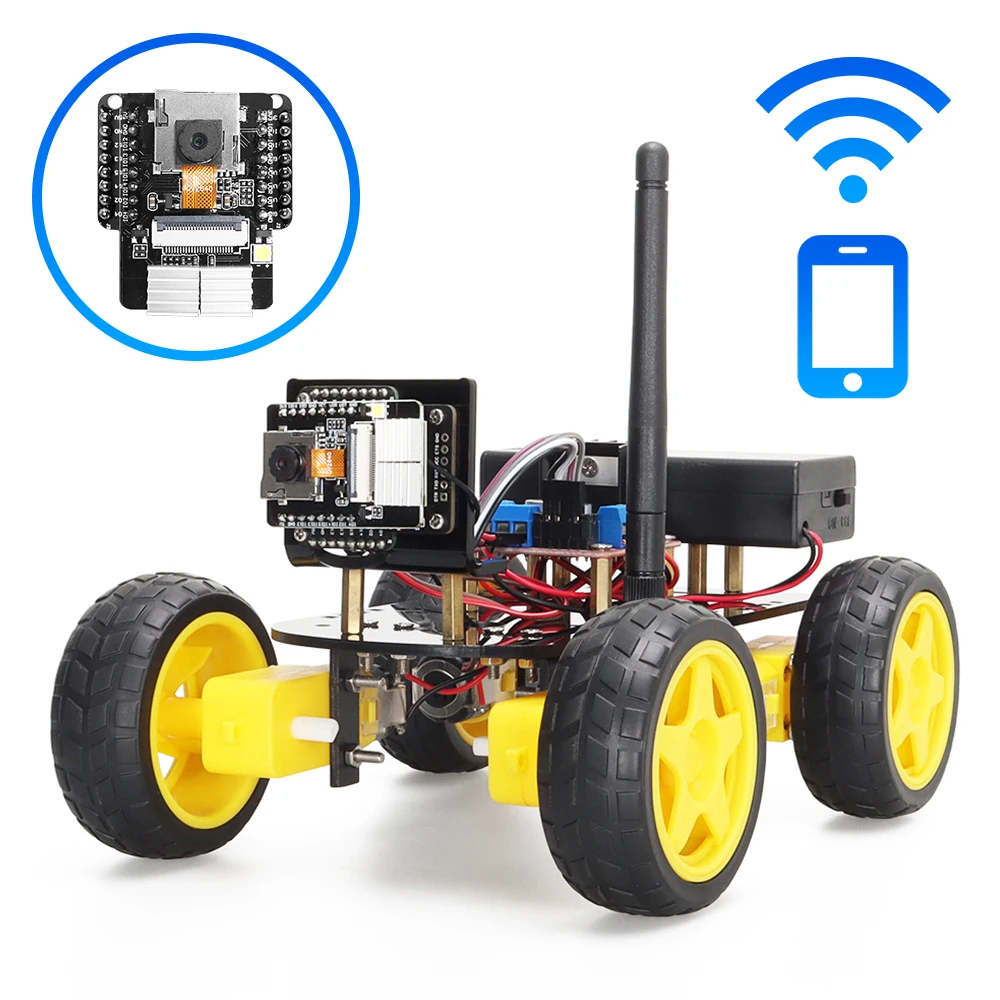 Tscinbuny ESP32 Robot Starter Kit For Arduino Project 4WD Smart Robot Car Automation Kits Programming Educational Learning Set