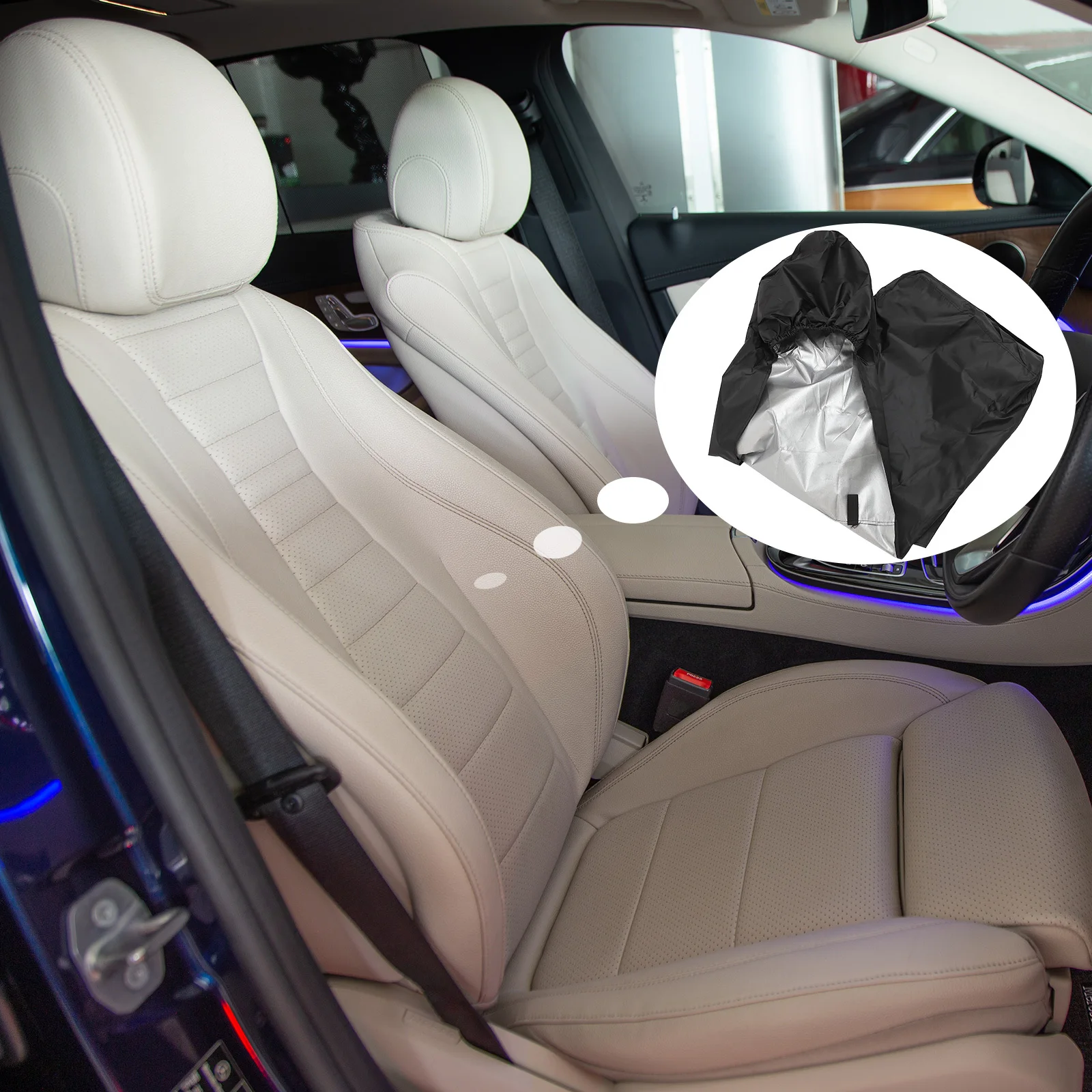 

2Pcs Car Seat Protector Universal Fit Black Durable Washable Easy to Install with Storage Bag for Dust Protection