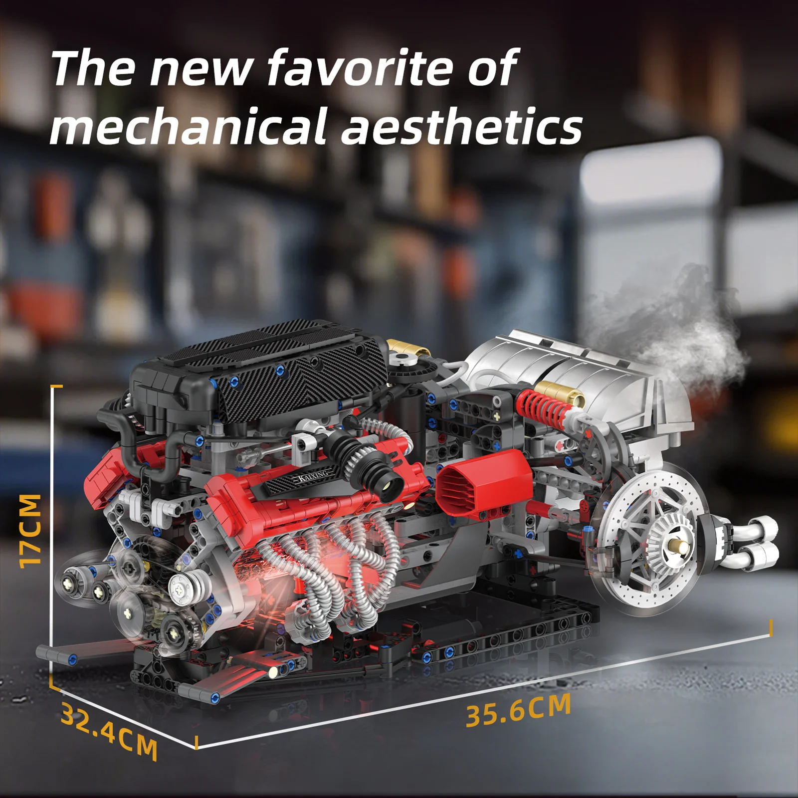

Engine Building Blocks MOC Technic DIY Assembly Motor Model Desktop Home Decor Ornament Gift Kids Boys Girls Adults Top