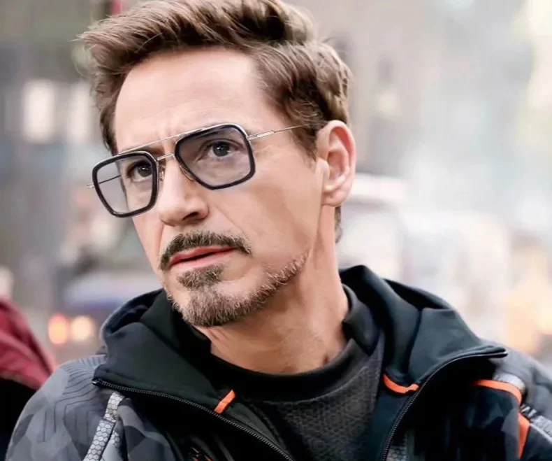 Sonnenbrille Fashion Square Rahmen Tony Stark Stil Frauen Sonnenbrille Männer Platz Marke Design Sonnenbrille Oculos Retro Männlich Eisen – Detail 2