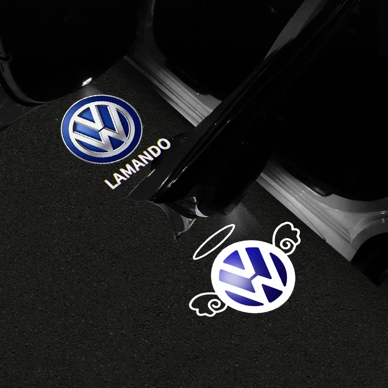 2PCS Car Door Welcome Light Led Projector Lamp For Volkswagen Scirocco Magotan B5 B6 B7 B8 CC LAVIDA Caddy Bora Beetle Phaeton view 5