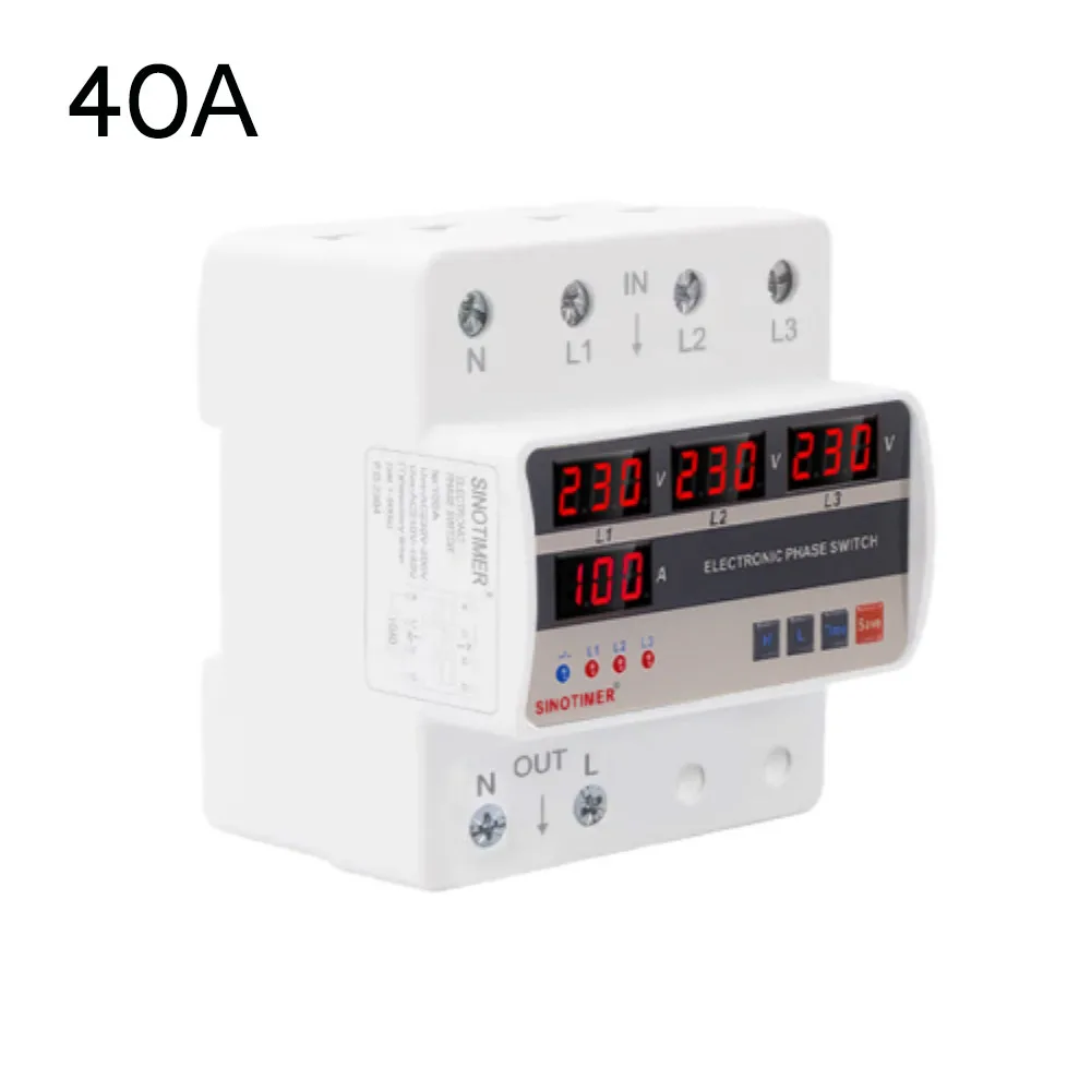 STVP-935S 40A 63A 80A 100A 3 Phase Over Voltage Under Voltage Protector Automatic Transfer Switch Phase Uninterrupted Protector