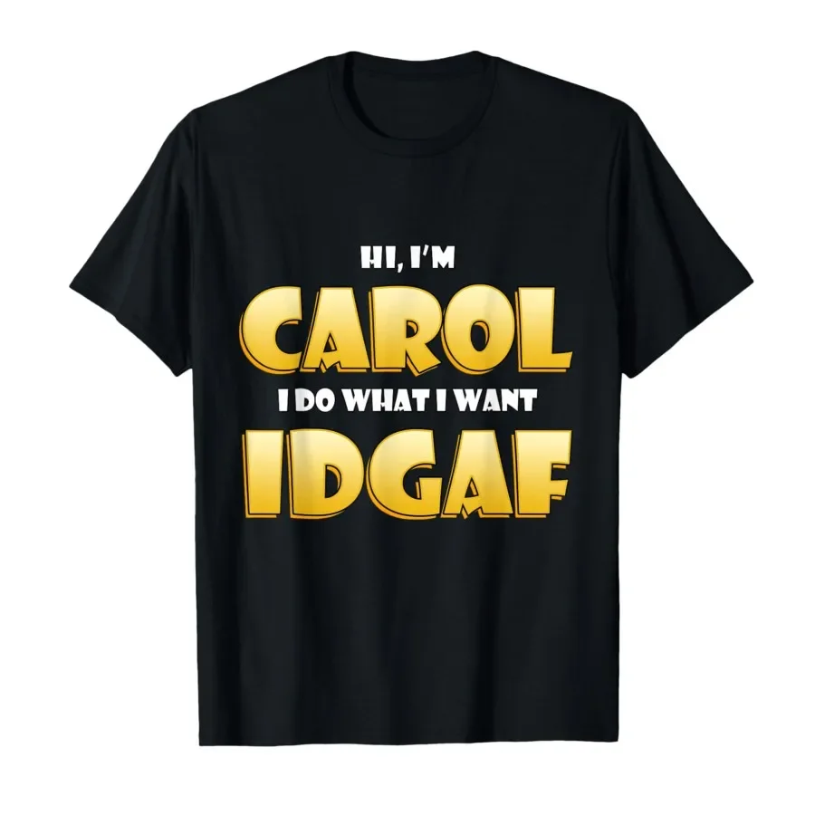 

Carol Costume IDGAF Meme Funny Halloween Costume T-shirt For Men Women 100% Cotton T Shirts Short Sleeve Tops 0424-1
