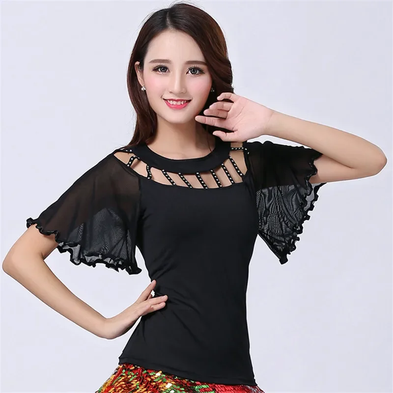 Smooth Ballroom dance costume tops Latin cha cha flameenco dance blouses modern standard outfits Tango Waltz salsa samba tops