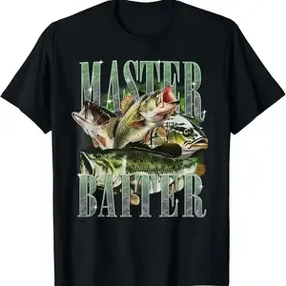 Master Baiter Bass Fishing Fisher Papa Dad Happy Fathers Day T-Shirt