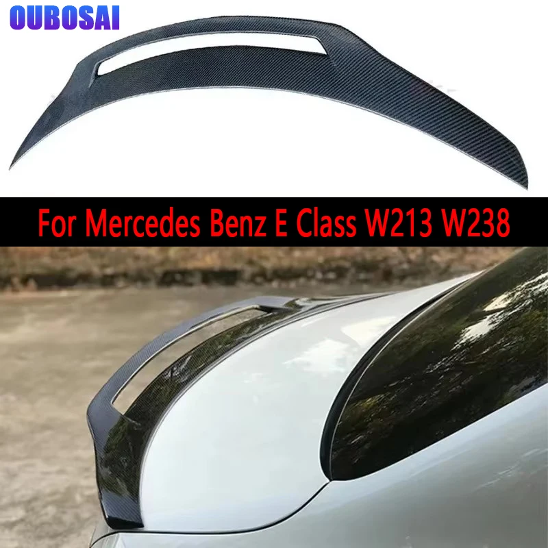 

Для Mercedes Benz E Class W213 W238 хвостовые плавники из углеродного волокна, задний спойлер на палубе, крыло автомобиля, модернизация заднего крыла