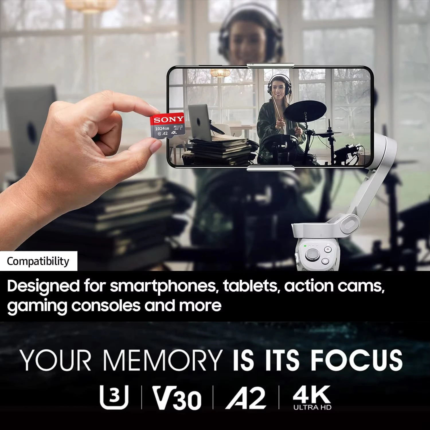 سوني الأصلي U3 A2 بطاقة SD 128GB 256GB 512GB 1 تيرا بايت عالية السرعة TF بطاقة للهاتف كاميرا الطائرة بدون طيار الجدول الكمبيوتر