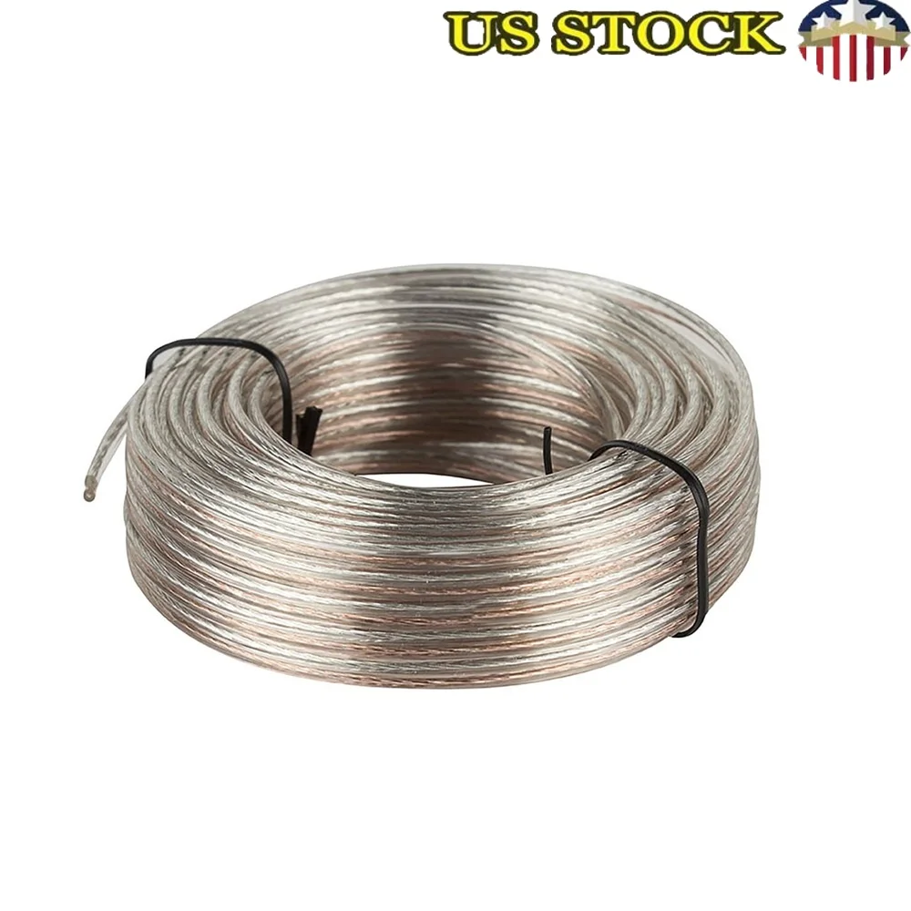 

High Power 24 Gauge Speaker Wire 30ft Length Flexible Durable Audio Cable Home Theater and Car Sound System