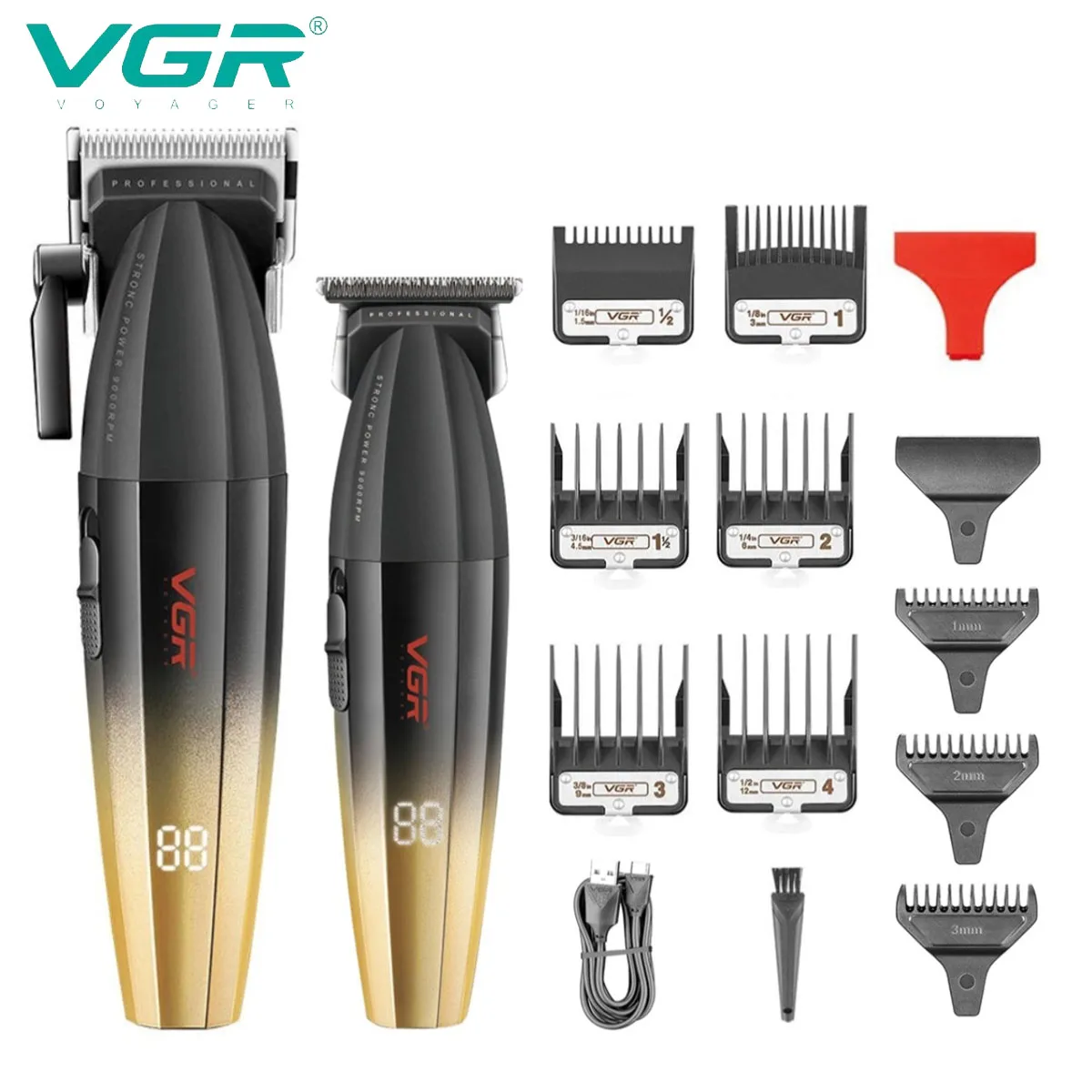 VGR Barber Clippers Professional Trimmer Adjustable Haircut 9000 RPM Hair Cutting Machine Electric Hair Clippers Men V-003 V-906