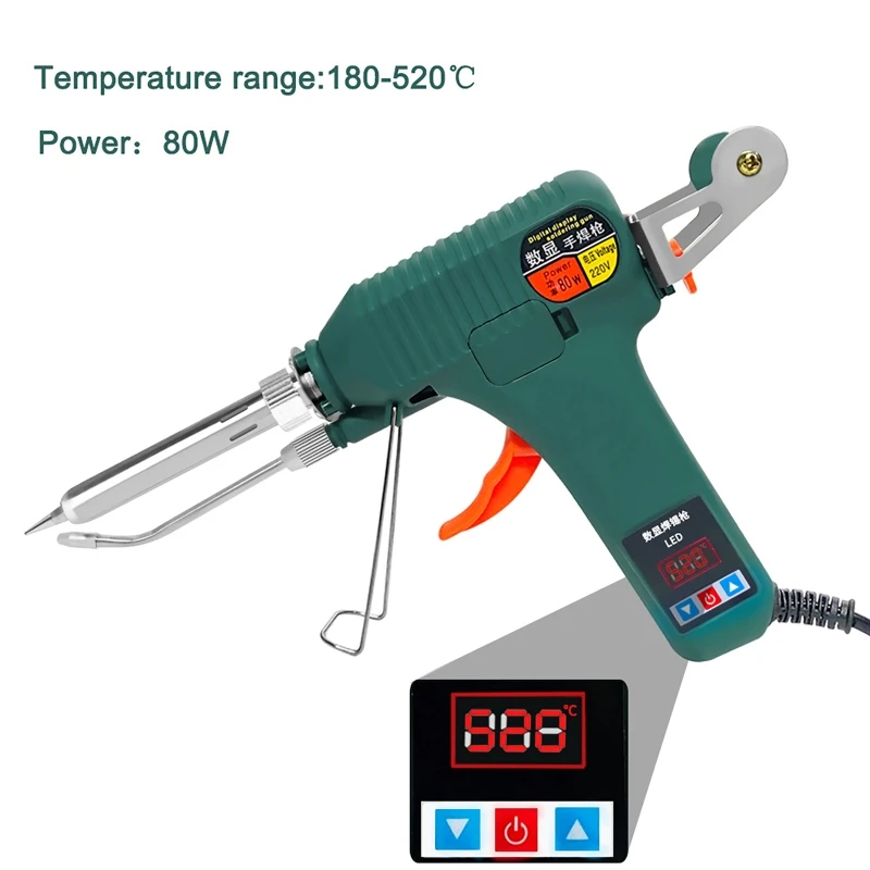 80W Internal Heating LED Digital Display Solder Gun Manual Solder Gun Constant Temperature Electric Soldering Iron Welding Tools