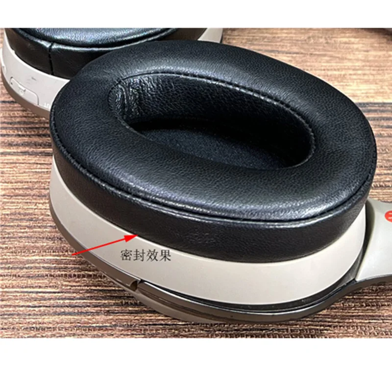 Sheepskin แผ่นรองเปลี่ยนสำหรับ Sony MDR-1000X WH-1000XM2หูฟังการแยกเสียงรบกวน Memory Foam สีดำ