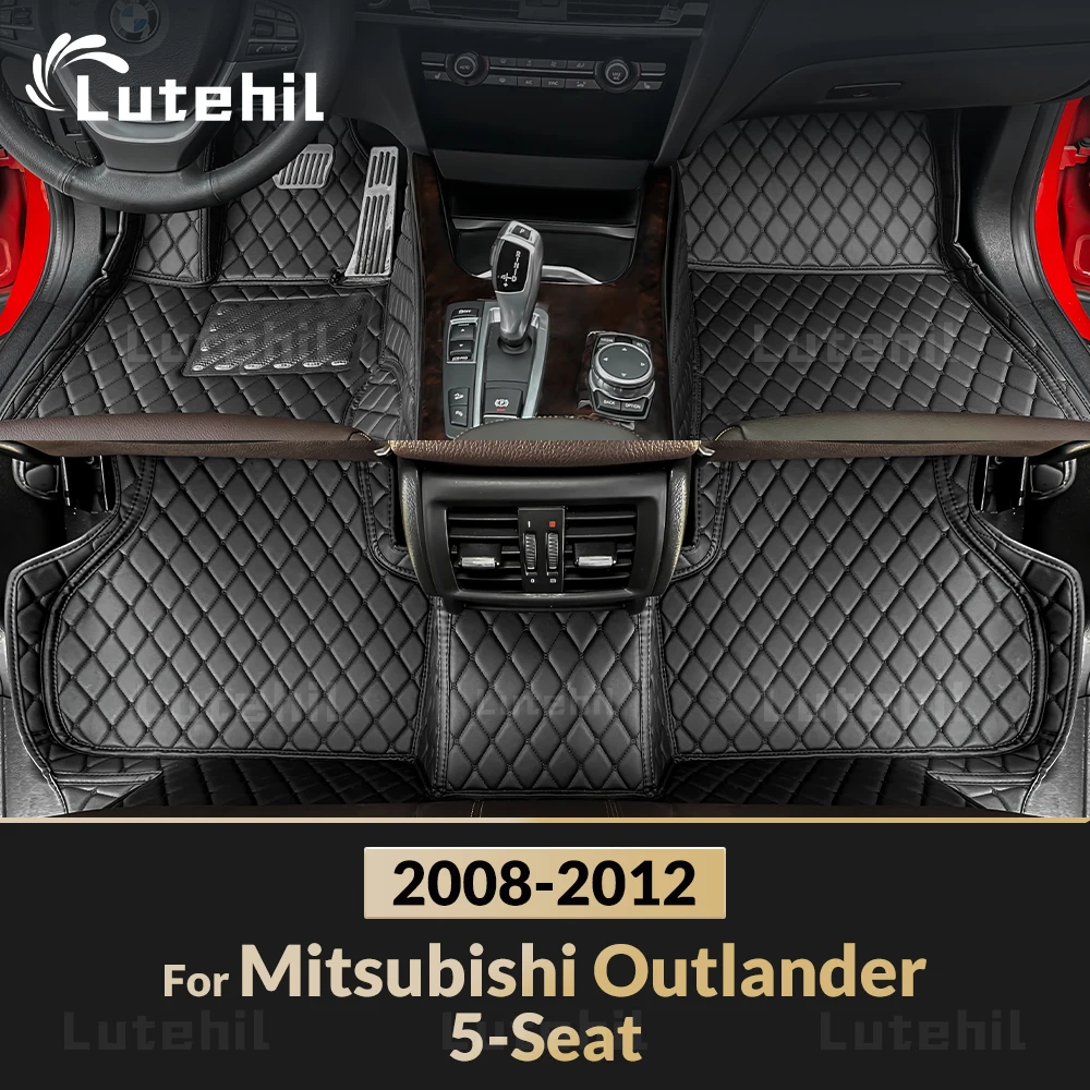 

Автомобильные коврики Lutehil для Mitsubishi Outlander (5 мест) 2008 2009 2010 2011 2012, пользовательские автомобильные подушечки для ног, аксессуары для интерьера