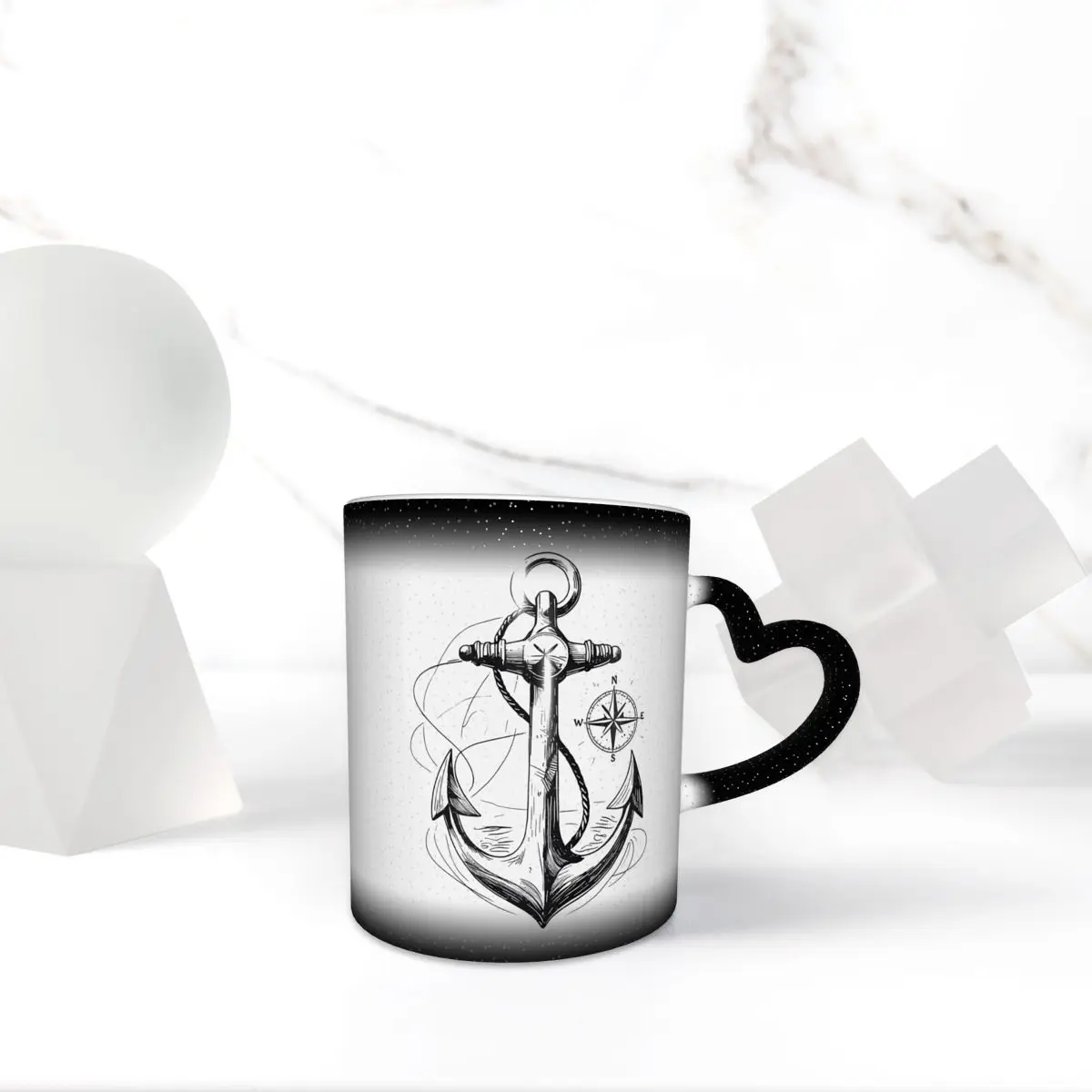 Anchor And Compass Maritime Mug Funny Ceramic Coffee Cups Tea Mugs Milk Cup Drinkware Gifts for Friends