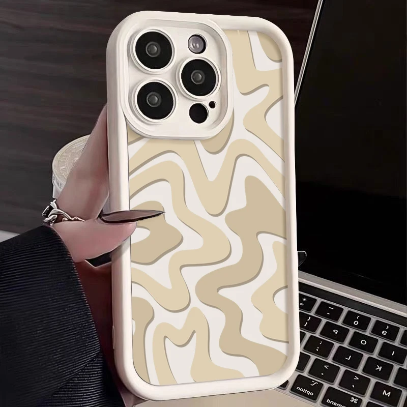 Luxury Striped Pattern Phone Case Mobile Phone Case For iPhone 16 15 14 13 12 11 Pro Max XR XS Max 7 8 Plus MINI Y2K Soft Cover