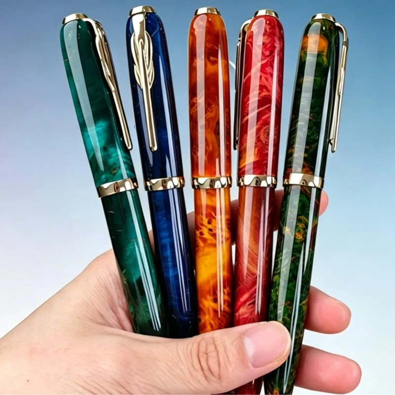 PK HONGDIAN A10,LANBITOU Exquisite Wooden Gift Box Dual Writing Pen Set Solid Wood Fountain Pen High-end Dragon Scale Pen Tip