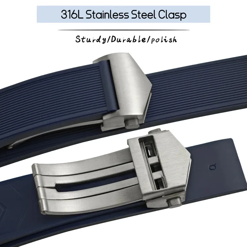 Natural Rubber Watch Strap 21mm 22mm for TAG HEUER 43mm WAY Aquaracer Calibre 5 300 500 41mm 20mm Waterproof Silicone Watchband