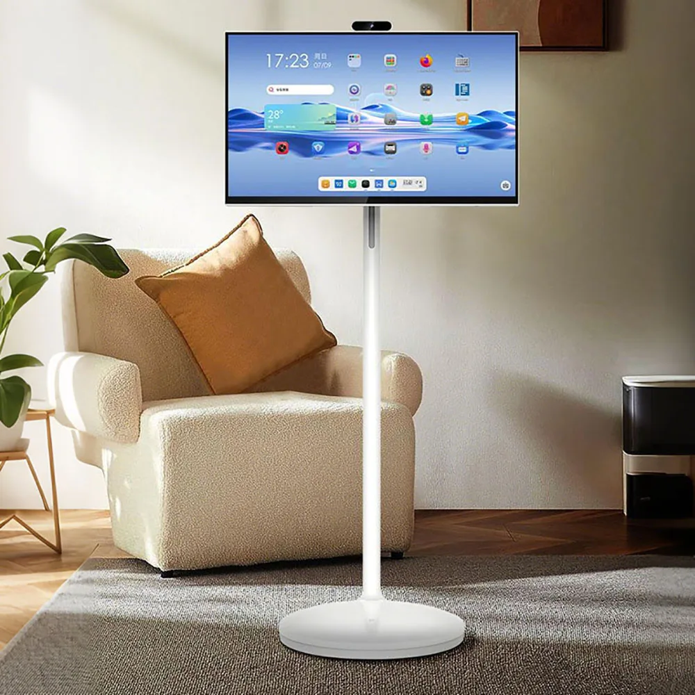 

23.8 Inch LED White Touch Screen WiFi 6 Supported 8GB+128GB 2K Android System Portable Smart TV for Remote Control Home Office