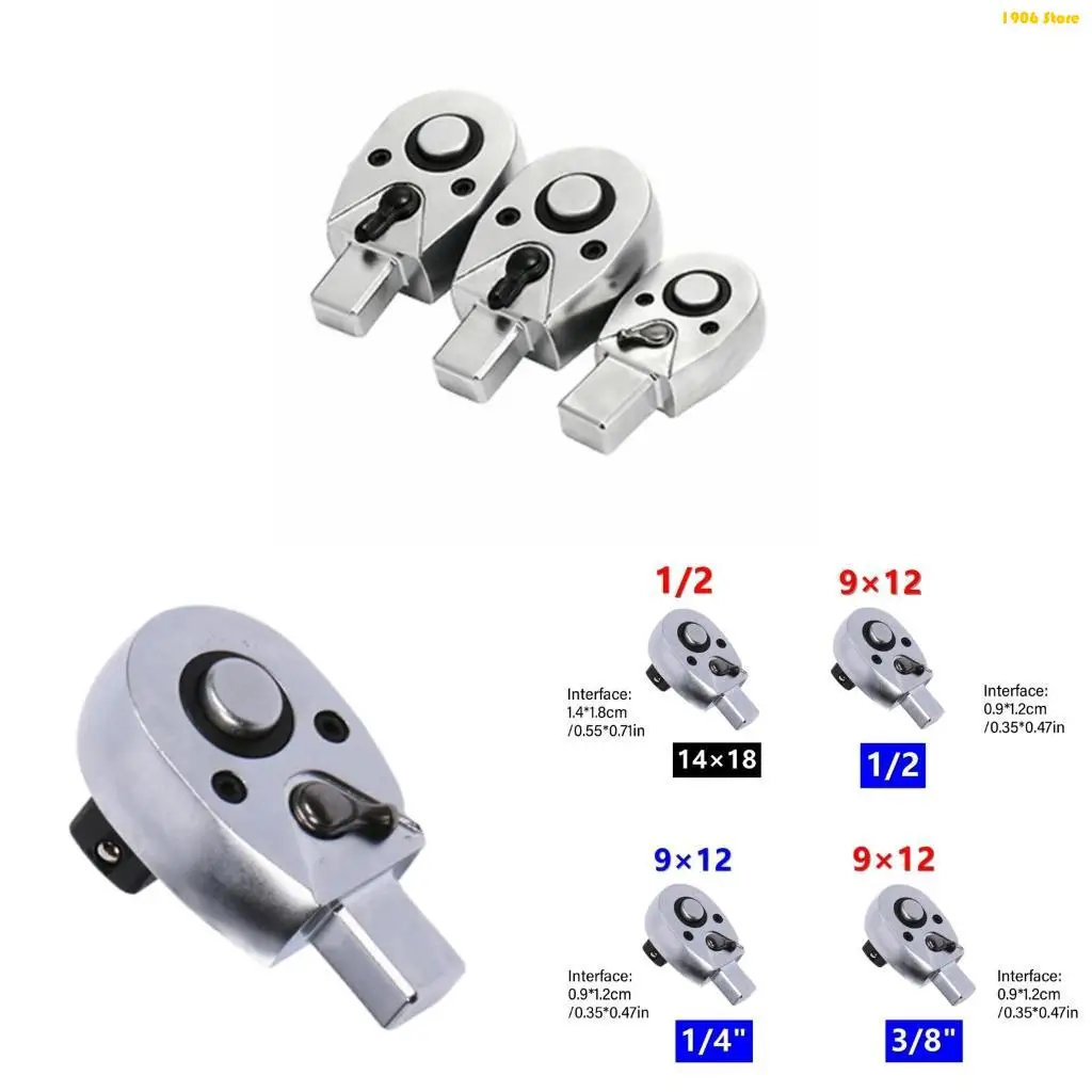 U1JB Open Torque Wrenches Insert Ratchet Insert Tool Head 9X12 14X18 1/2Inch 3/8Inch