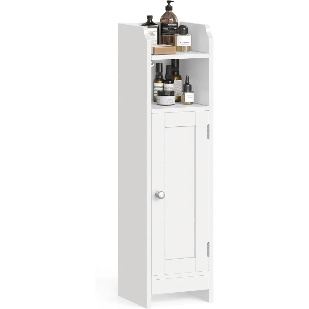 

Small Bathroom Storage Corner Floor Cabinet with Door, 7.9 x 7.1 x 31.5 Inches, Bathroom Organizer, Narrow Toilet Paper Storage