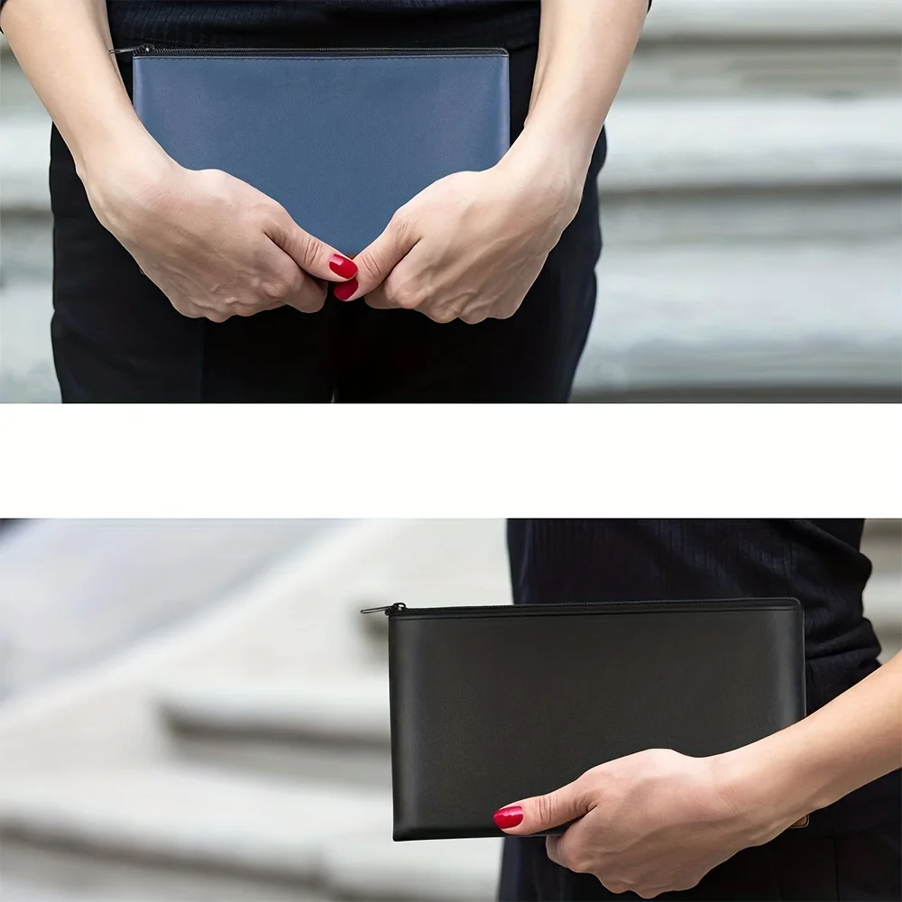 1 Stück Reißverschluss-Geldbörse zum Aufbewahren von Bargeld, Münzen, Kosmetika, Rechnungen, Schecken und Quittungsclips – Detail 4