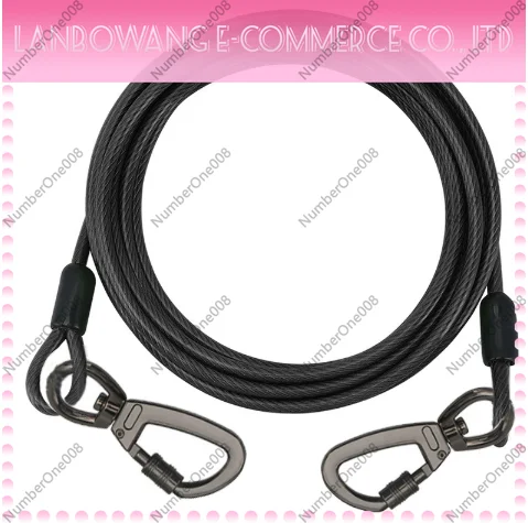 Long Tie Out Cable Dog Leash Heavy Duty Large Dog Run Cable Up to 250 Pounds Durable Big Clip for Pets Running in Outdoor Yard