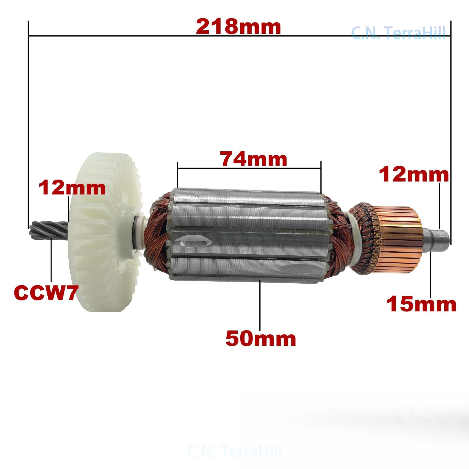 Electric Motor Armature Rotor Anchor Compatible with Weka DK32 Diamond Core Drill Replacement Part