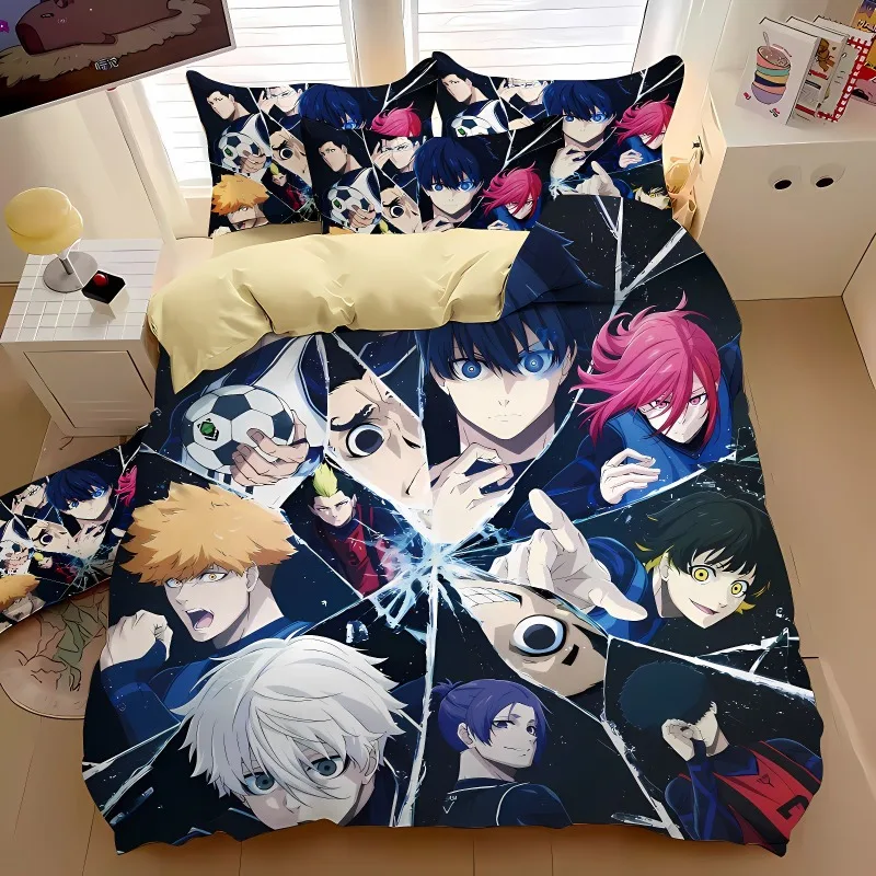 

Creativity Blue Lock Bedding Set Cartoon Anime Three-piece Set Adult Boy Bedroom Duvetcover Sets 3D Kawaii Colcha De Verano Cama