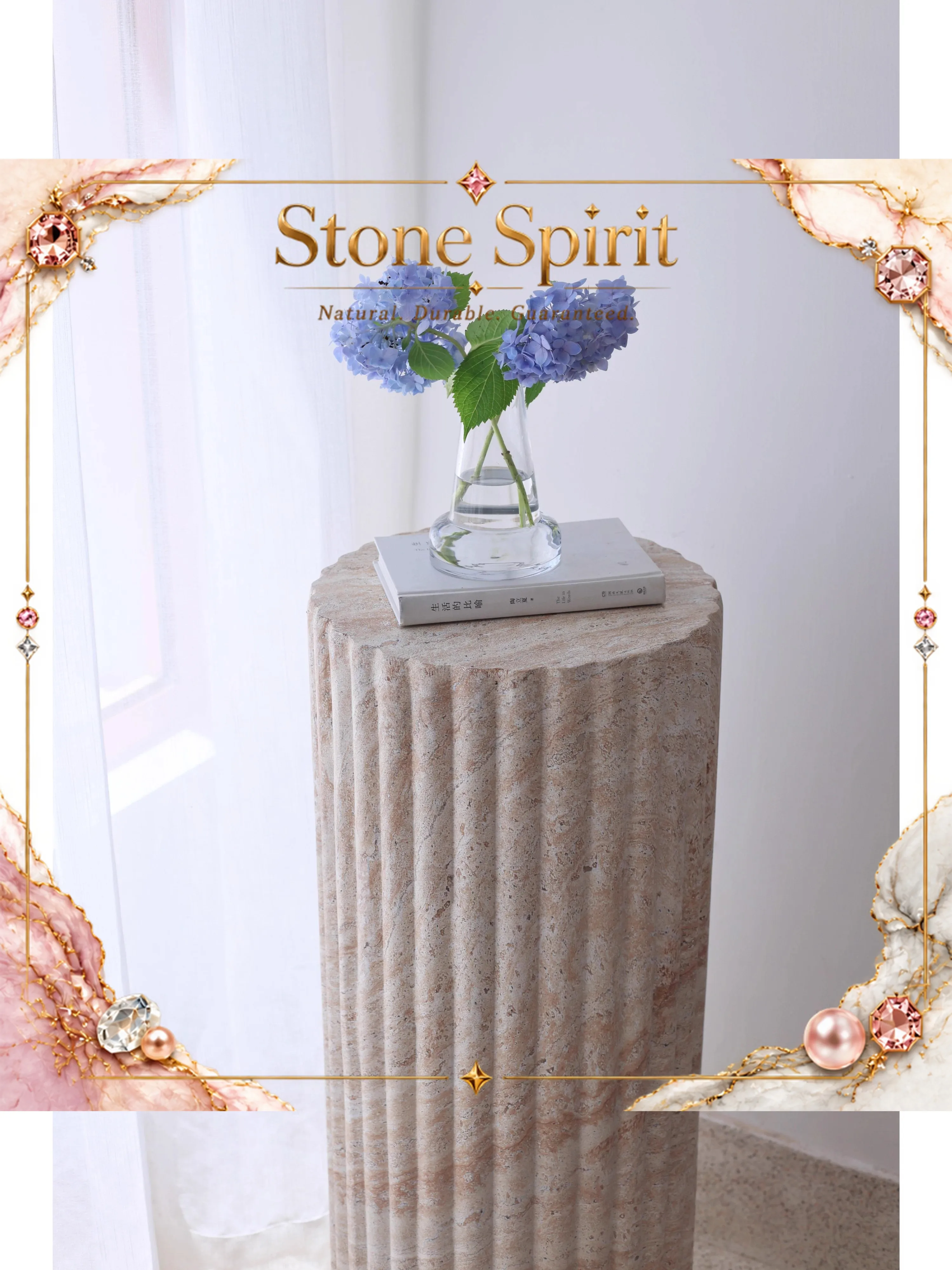 Light luxury Modern Simplicity Marble Vase Column Advanced Creativity Roman Column Living Room Tea Table Decoration Ornaments
