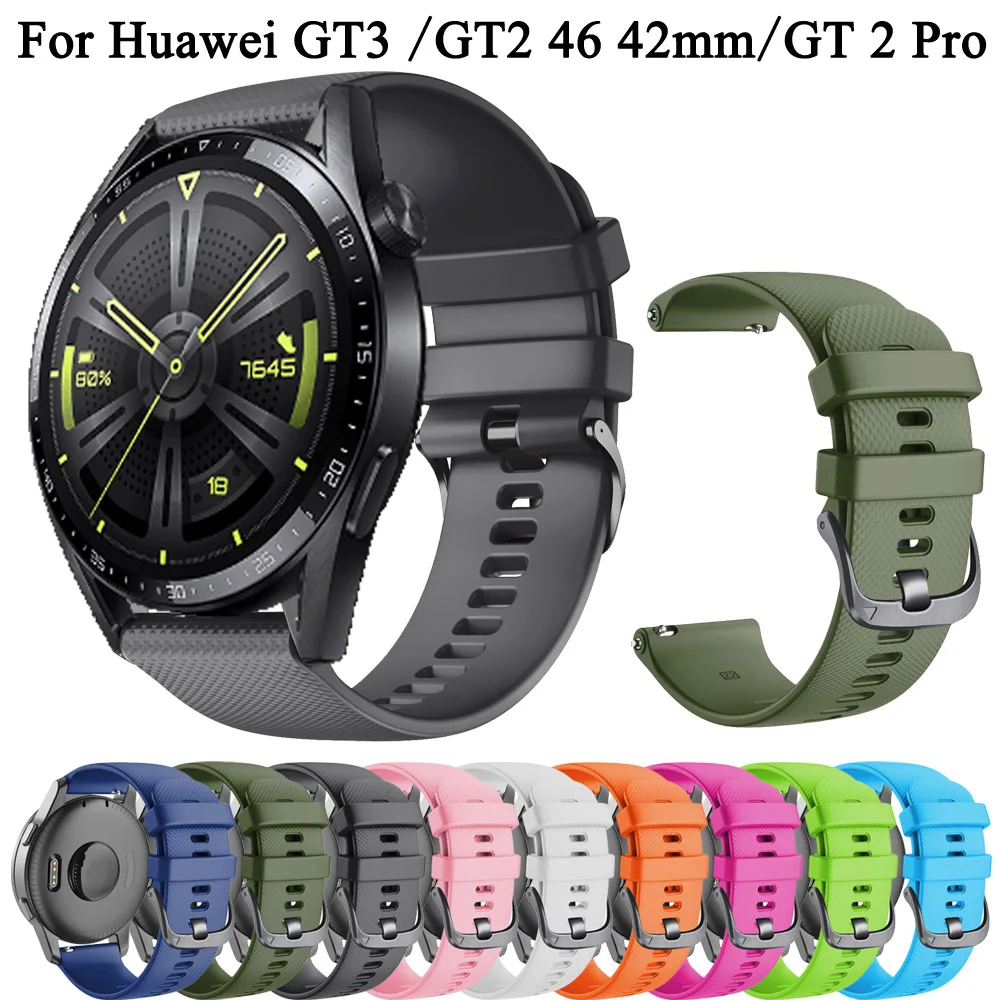 20Mm 22Mm Correa Sport Smartwatch Band Voor Huawei Horloge GT3 GT2 Runner 46Mm 42Mm Siliconen Band gt 2 3 Pro Polsbandje Accessoires