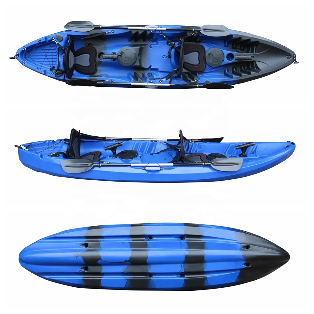 Vicking Lldpe Material 3 Person Paddle Kayak With Chair And Paddle Double Seat Sit On Top Fishing Boat Canoe Sale