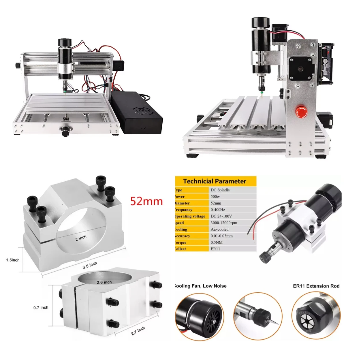 

3018 Plus CNC Router, 500W Spindle, High Power Wood & Acrylic Engraving Machine, Soft Aluminum Milling & Cutting Tool