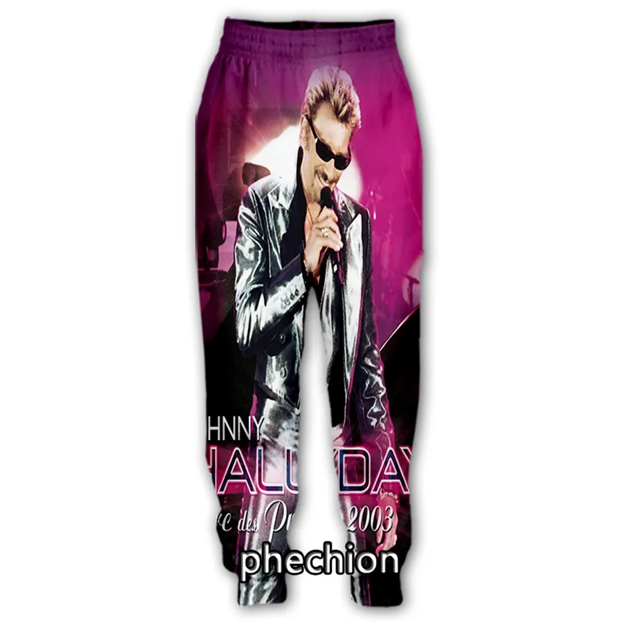 Phechion nuovi uomini/donne Johnny Hallyday 3D stampato Casual Streetwear uomo pantaloni lunghi sportivi larghi K191