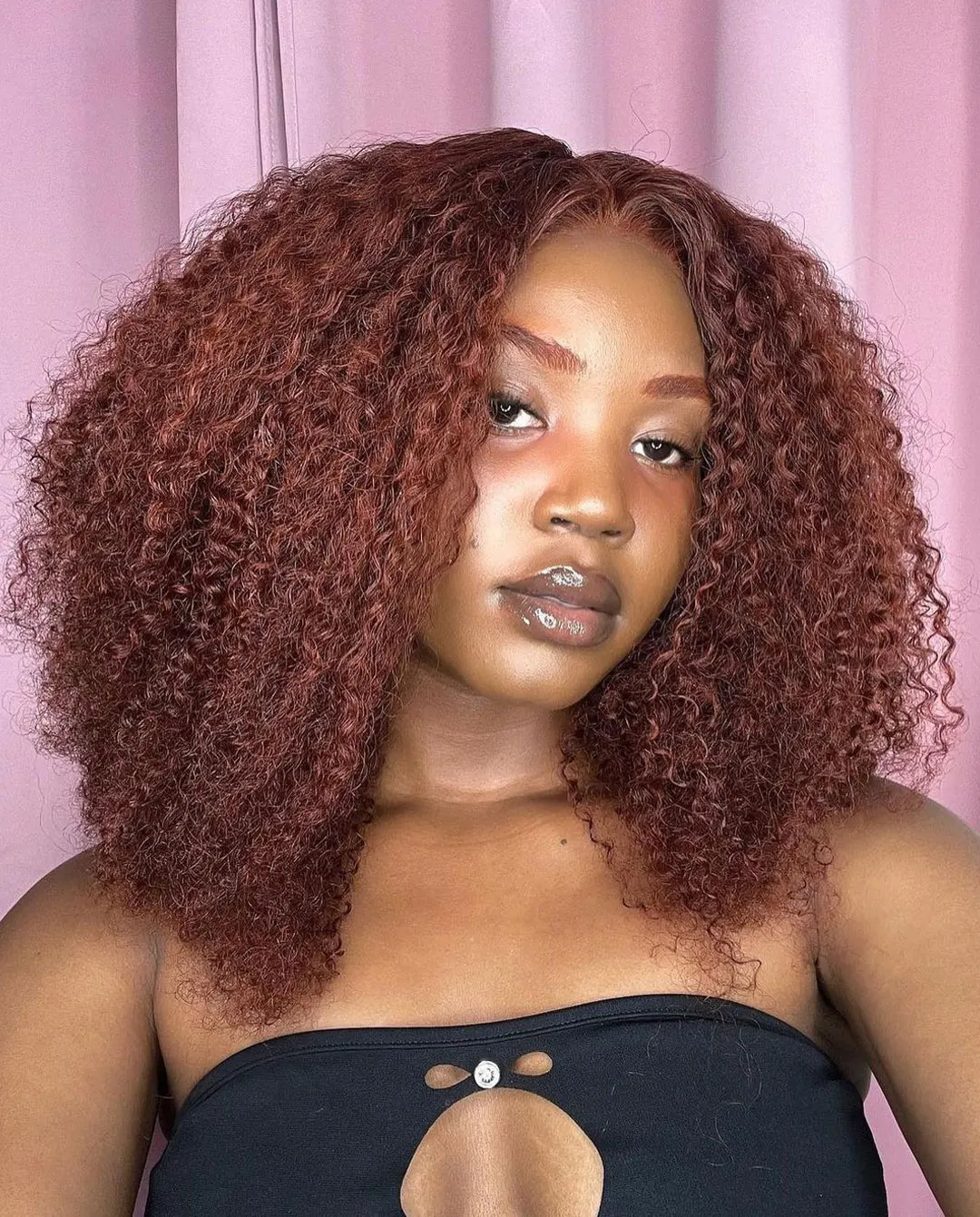 

13X4 Reddish Brown Curly Lace Front Wigs Deep Wave Frontal Wig Brazilian Colored Human Hair Wigs Pre Plucked Hairline 250%