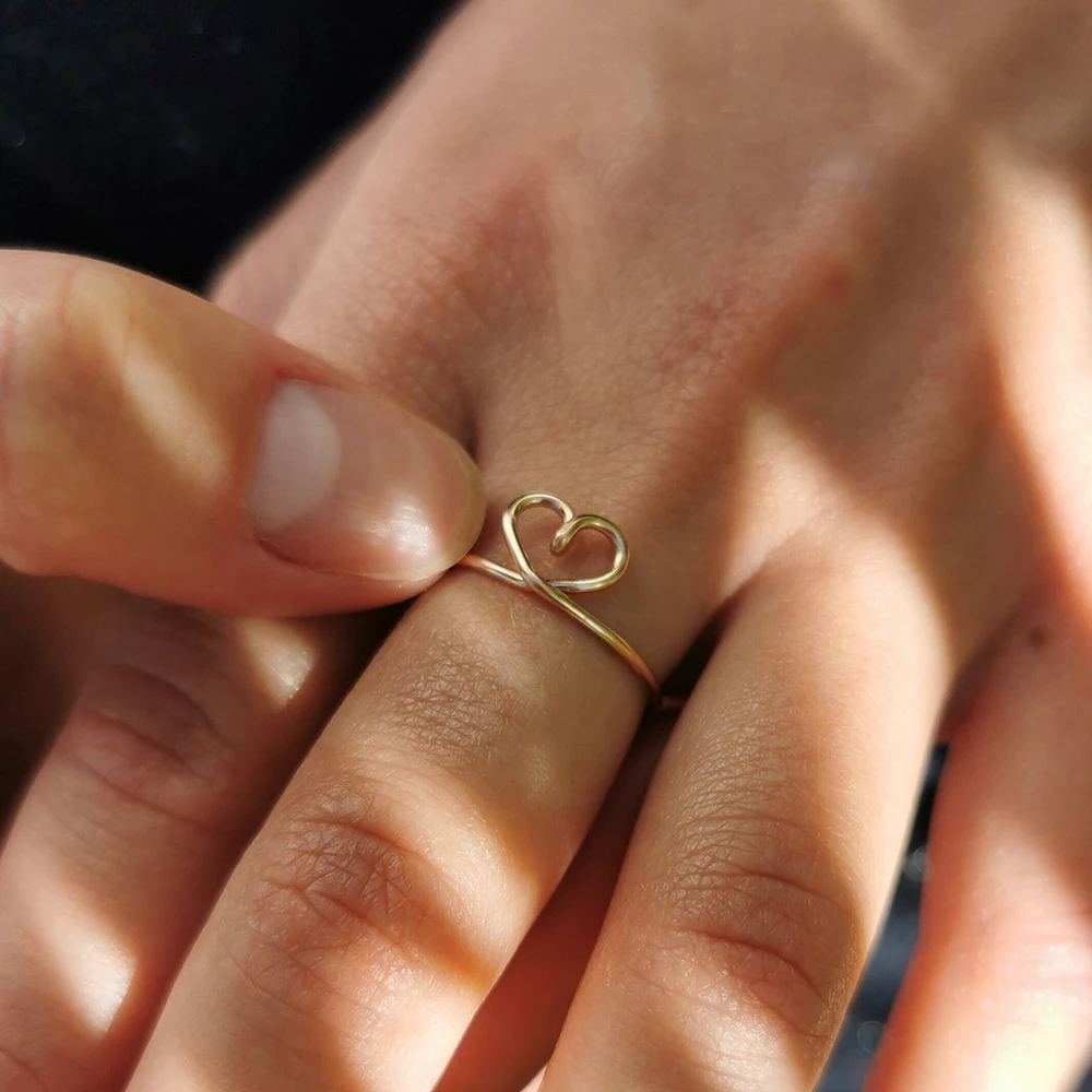 

Rings 14K Gold Filled Handmade Toe Rings Adjustable Dainty Heart Hoops Body Jewelry for Women Party Birthday Daily Gifts