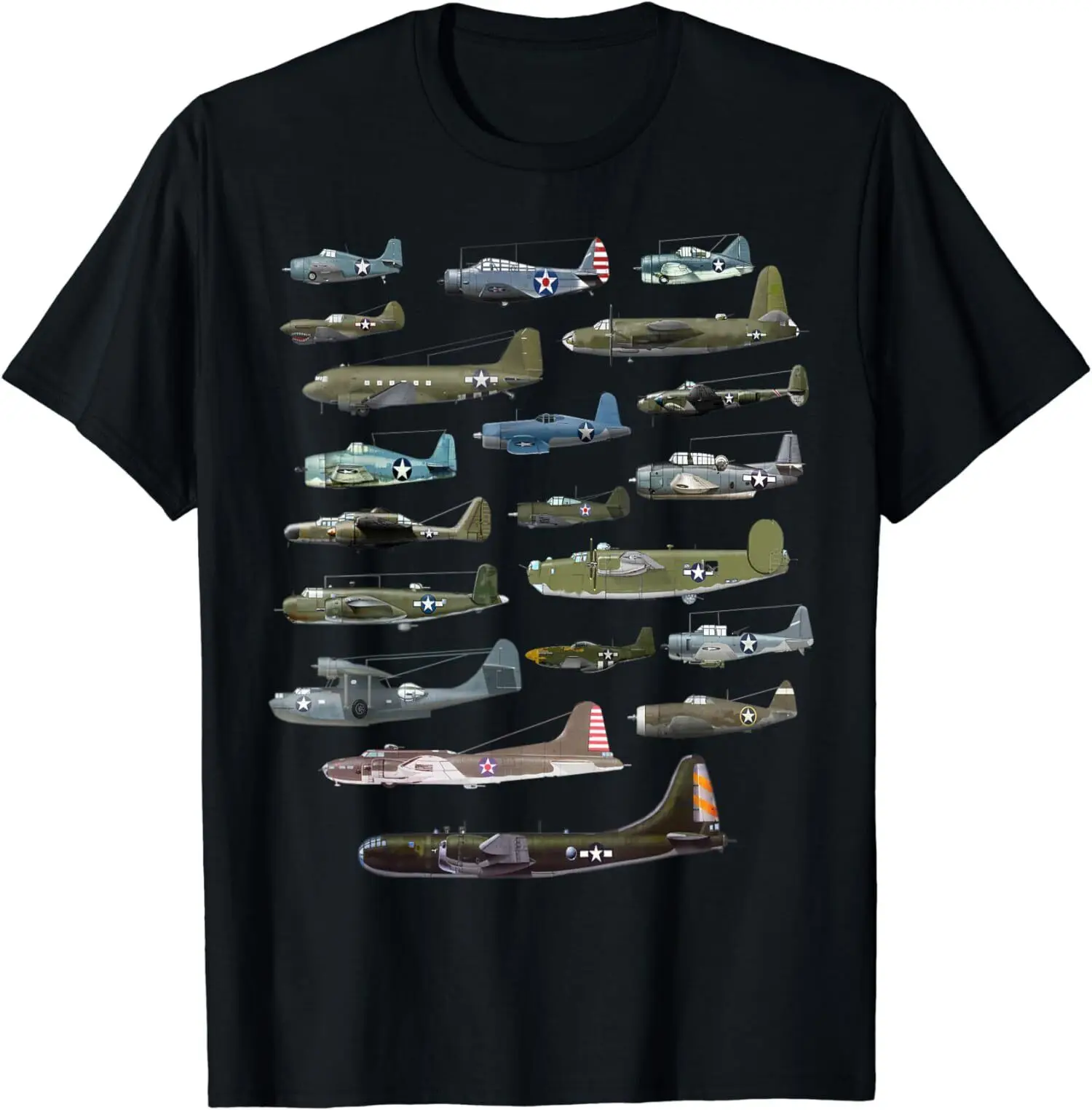 

American WW2 Warplanes Warbirds Plane Spotting T-Shirt