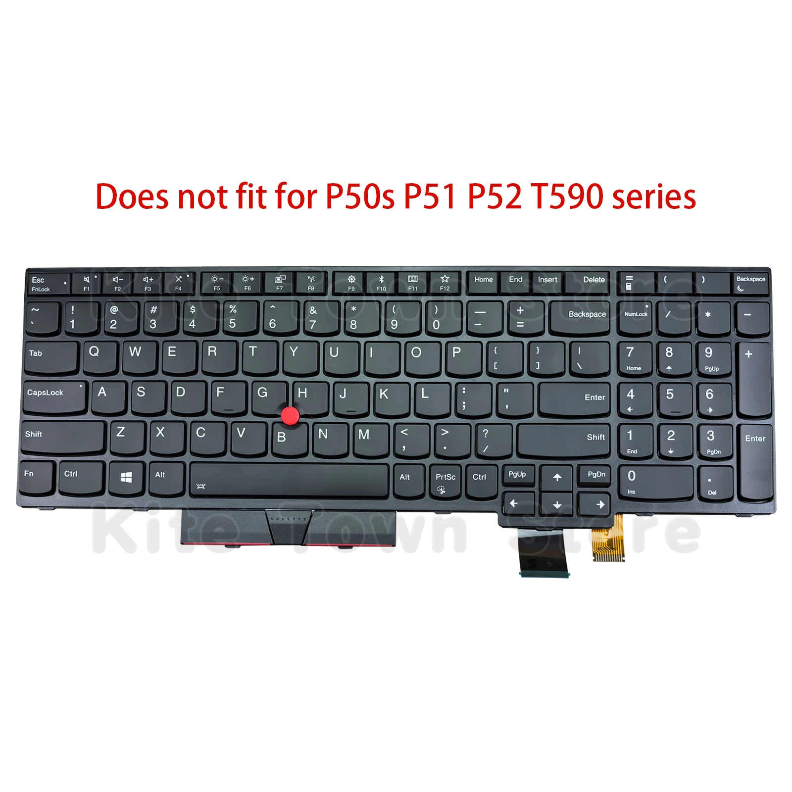 New US Layout Laptop Keyboard Backlit w/ Pointer for Lenovo Thinkpad T570 T580 P51s P52s (Does not fit for P50s P51 P52 T590)