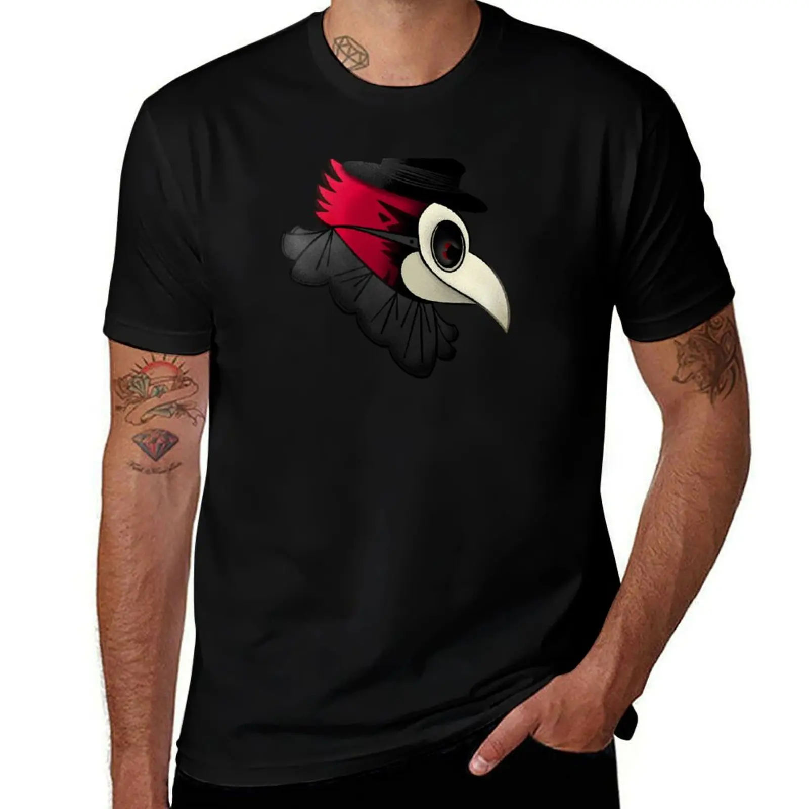 Redbird Plague Doctor T-Shirt Work Utility Short Sleeve Shirt T-Shirt