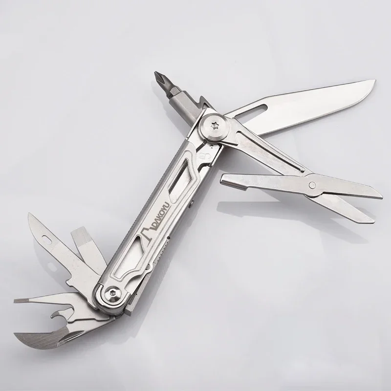 DAKOYU 14 in 1 Mini Portable Multifunctional EDC Multi Tool Outdoor Camping Unilateral Tool Swiss Tool