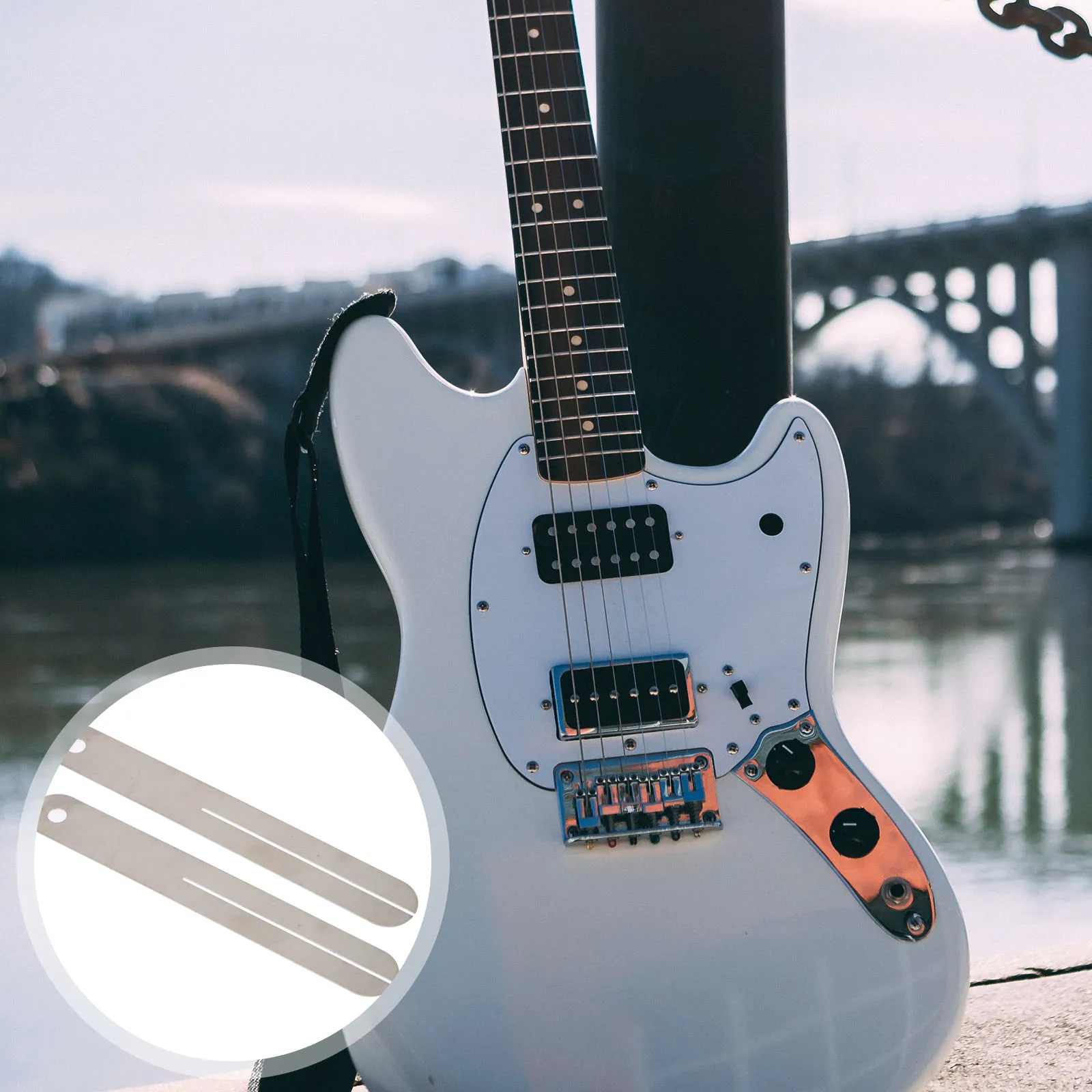 

2 Pcs Fretboard Protector for Guitar Silk Protective Gasket Finger Guard Silver