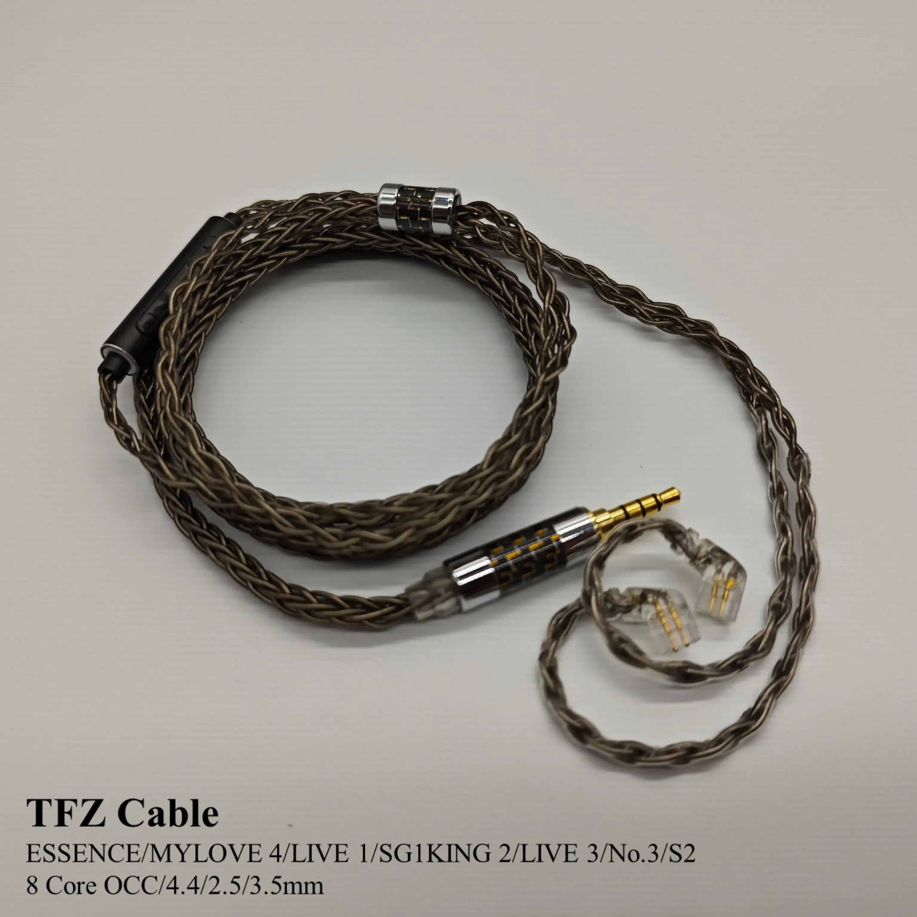 

TFZ Cable for ESSENCE MYLOVE4LIVE SG1KING No.3, Live OCC, 8 Core Earphones, Silver Plated Upgrade 2.5mm, 4.4mm，3.5mm with MIC