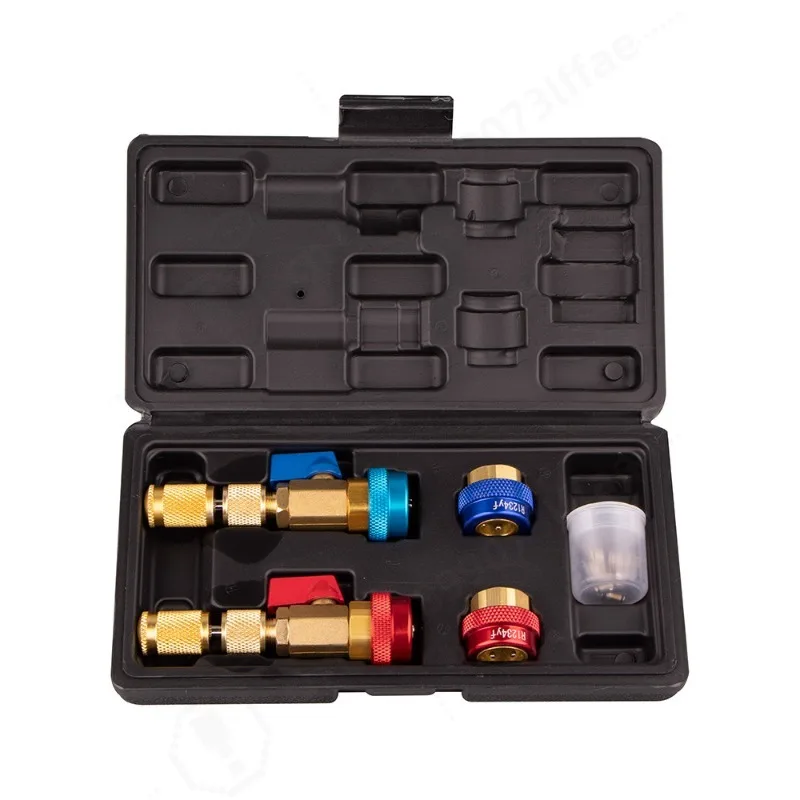 R134a R1234yf Valve Core Remover Installer Tool Kit, Replaceable Parts for Car AC Refrigeration Repair