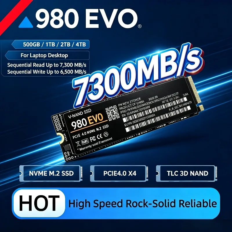 New 980 EVO TLC 3D NAND M.2 2280 NVMe SSD Internal Solid State Drive 7300MB/s 500GB-4TB For PS5 Gaming Desktop Laptop PC Storage
