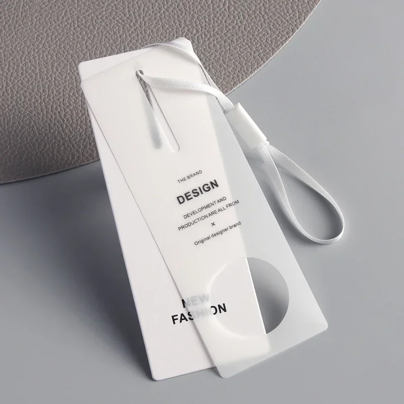 100pcs High-grade Clothing Tags Transparent Plastic Soft Piece Fashion Hangtags Universal Design Clothing Labels Trendy Tags