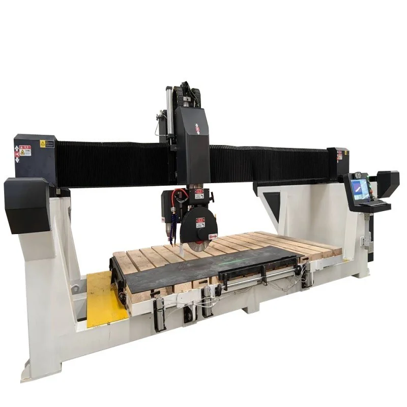 Automatic 5 Axis Stone Cutter CNC 4+1 Bridge Saw Slab Cutting Machine for Processing Marble Kitchen Countertop
