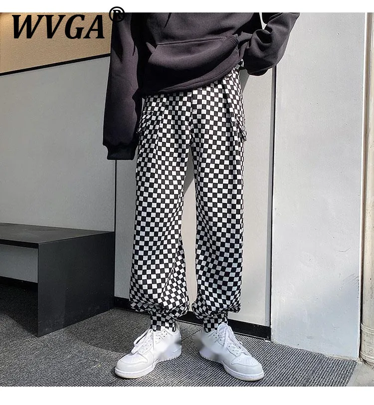 

WVGA прямые брюки осень-зима новые мужские утолщенные шерстяные клетчатые модные элегантные дизайнерские модные крутые нишевые повседневные брюки W10778